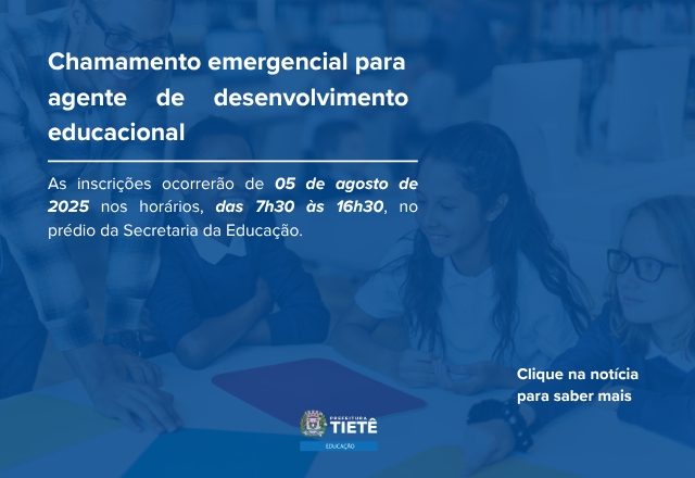 CHAMAMENTO EMERGENCIAL – AGENTE DE DESENVOLVIMENTO EDUCACIONAL