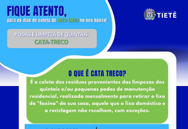 Confira agora o novo cronograma do Cata-treco!