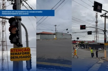semáforos do cruzamento da COHAB estarão permanentemente desligados