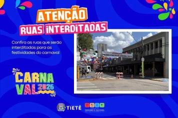 Ruas com interdição temporária neste Carnaval