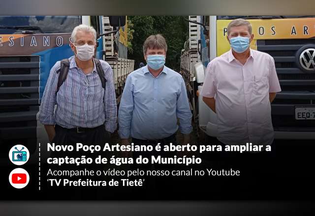 Novo poço artesiano é aberto para ampliar a captação de água do município