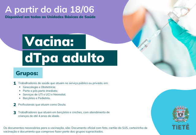 VACINA dTpa ADULTO