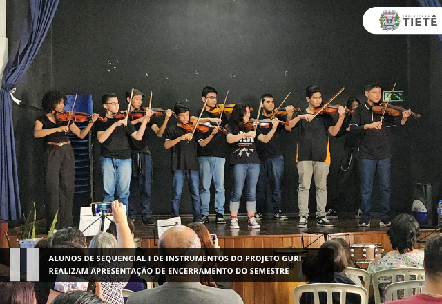 Alunos de Sequencial I de Instrumentos do Projeto Guri realizam apresentação de encerramento do semestre