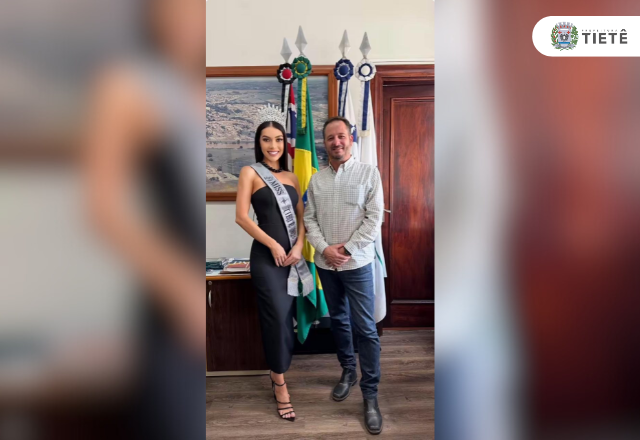 Prefeito Júnior Regonha Recebe Candidata a Miss Universe Representando Tietê