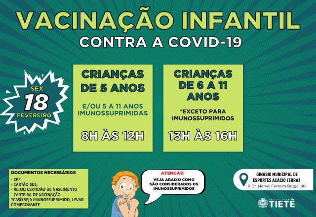 VACINAÇÃO INFANTIL CONTRA A COVID-19 (18/02)