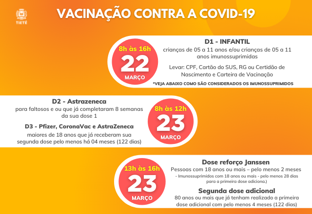 VACINAÇÃO CONTRA A COVID-19 22 e 23