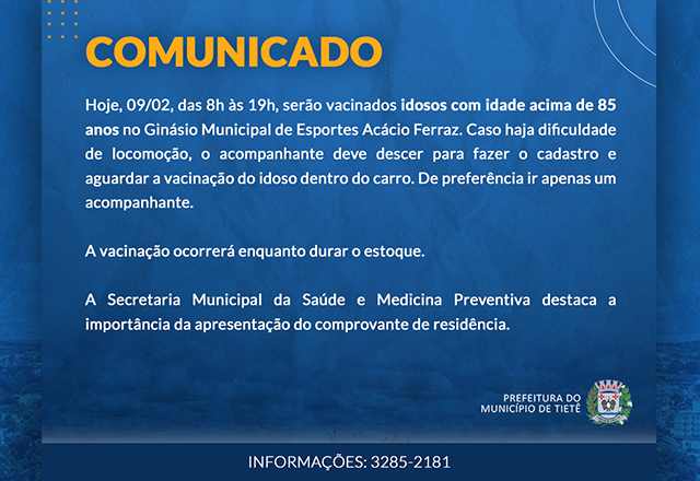 Início da vacinação de idosos