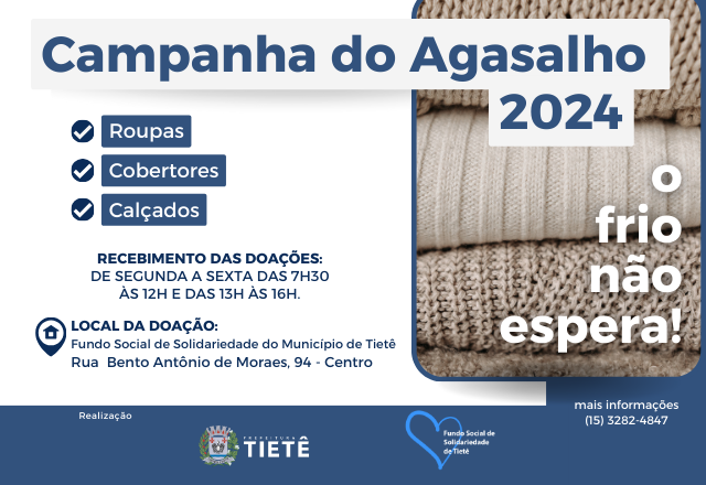Campanha do Agasalho 2024 em Tietê