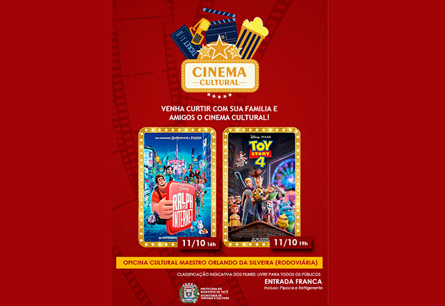 Prefeitura promove “Cinema Cultural” com sessões de filmes gratuitamente