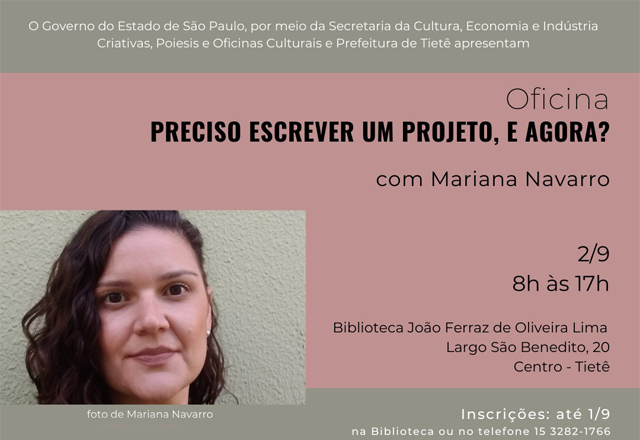 OFICINA DE ELABORAÇÃO DE PROJETOS CULTURAIS
