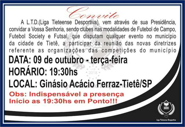 Reunião Liga Desportiva – 09/10