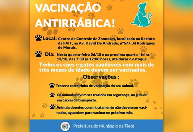 VACINAÇÃO ANTIRRÁBICA
