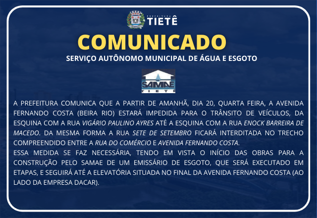 INTERDIÇÃO DA AVENIDA FERNANDO COSTA