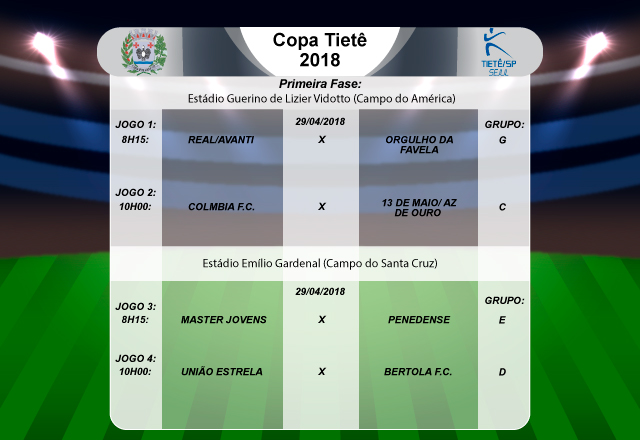 Copa Tietê divulga tabela