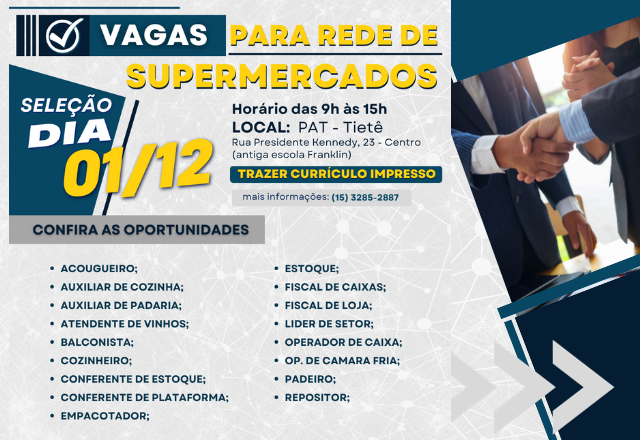 OPORTUNIDADE DE EMPREGO