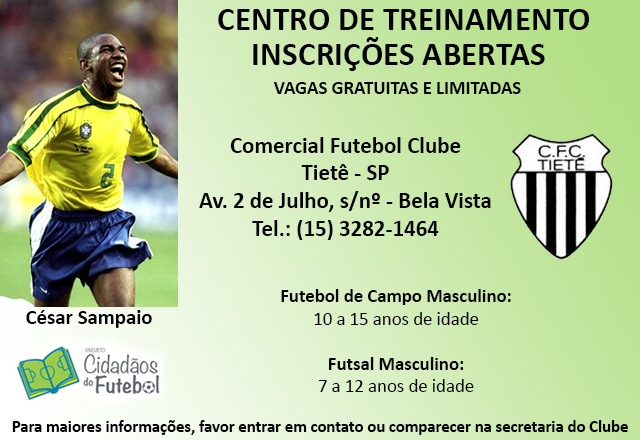 Projeto Cidadãos do Futebol abre vagas para 2019