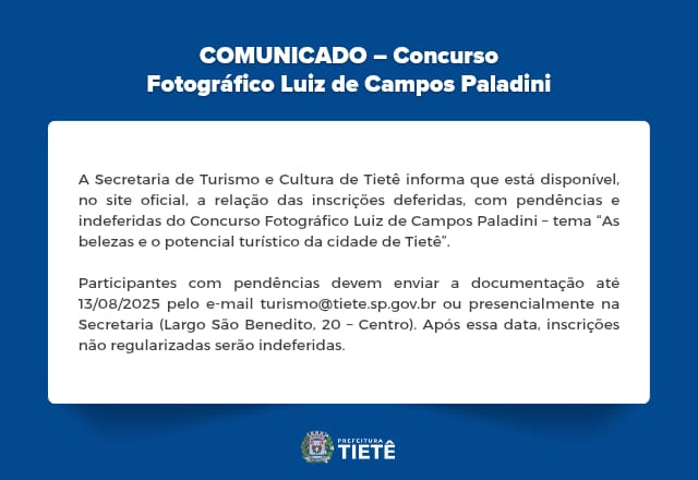 CONCURSO FOTOGRÁFICO LUIZ DE CAMPOS PALADINI