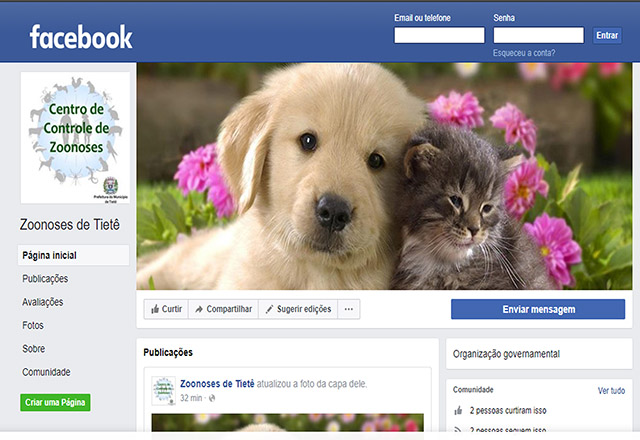 Centro de Controle de Zoonoses conta com Fanpage