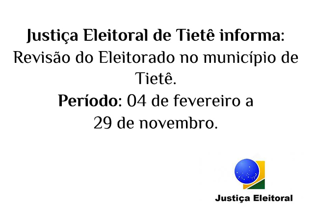 Justiça Eleitoral convoca eleitores para realização de atualização