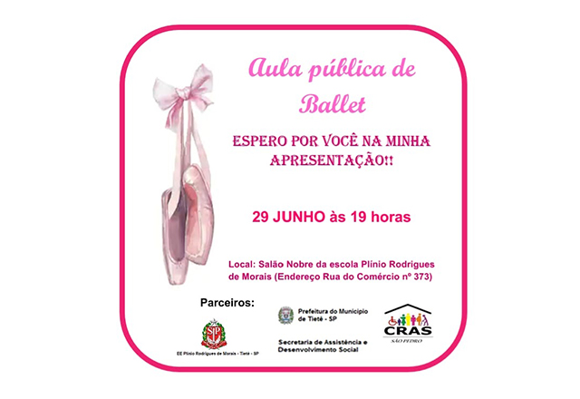 CRAS São Pedro apresenta Aula Pública de Ballet