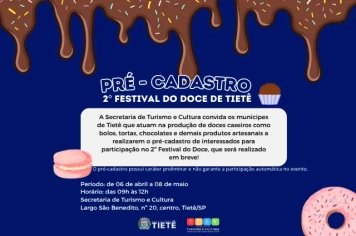 PRÉ CADASTRO 2° FESTIVAL DO DOCE