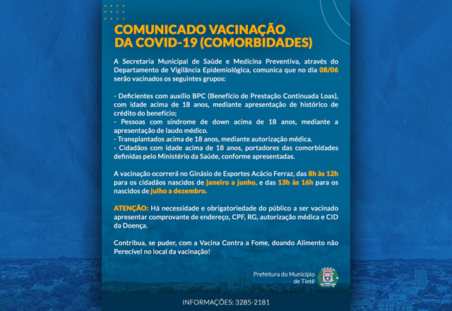 Vacinação contra a Covid-19 (Comorbidades)