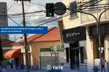 Semáforo da Rua Rafael de Campos volta a operar normalmente