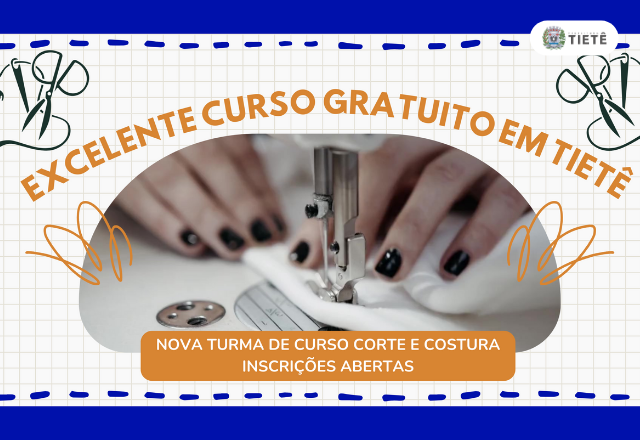 CURSO GRATUITO – NOVA TURMA DE CURSO CORTE E COSTURA