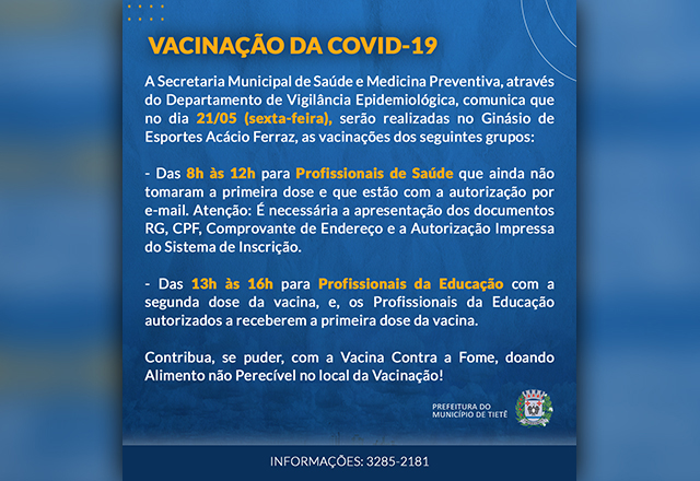 Vacinação Saúde e Educação