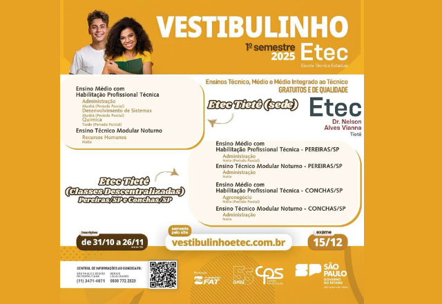 VESTIBULINHO ETEC 1º sem 2025