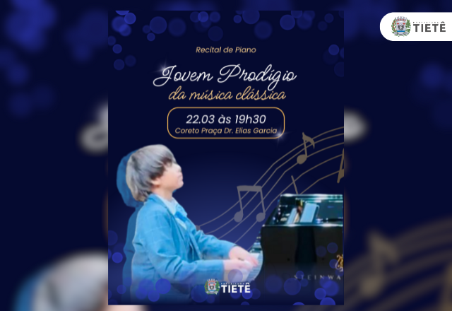 Recital do jovem prodígio do piano Gabriel Nunes