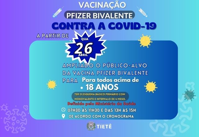 VACINAÇÃO PFIZER BIVALENTE - DOSE DE REFORÇO