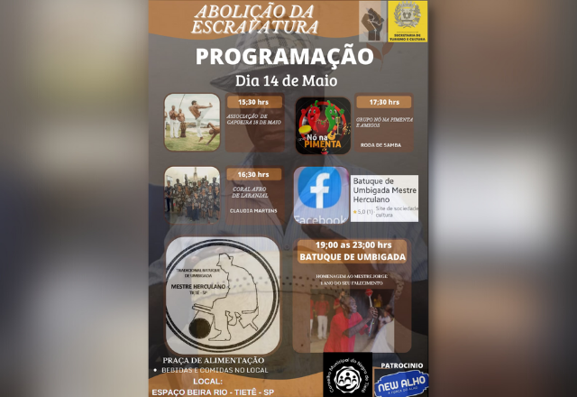 PROGRAMAÇÃO EVENTO 14 DE MAIO