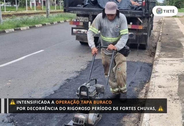 INTENSIFICADA A OPERAÇÃO TAPA BURACO