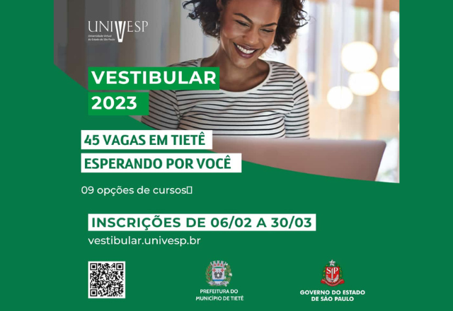abertas as inscrições para o VESTIBULAR UNIVESP 2023