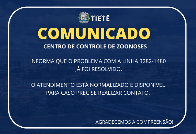 COMUNICADO DA ZOONOSES