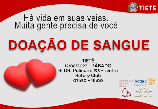 HÁ VIDA EM SUAS VEIAS. MUITA GENTE PRECISA DE VOCÊ