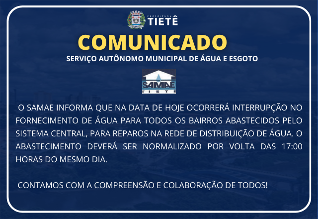 COMUNICADO SAMAE