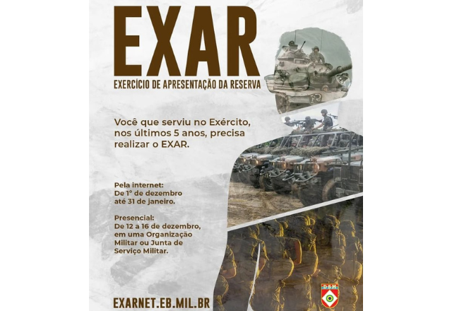 EXAR - EXERCÍCIO DE APRESENTAÇÃO DA RESERVA