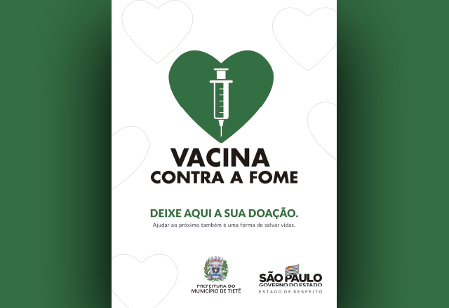 Coleta de alimentos durante a vacinação em Tietê, colabora com a Vacina Contra a Fome