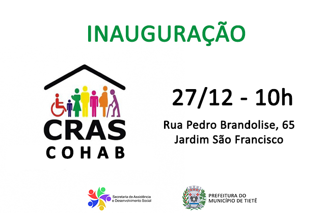 Prefeitura fará inauguração de CRAS no Bairro COHAB