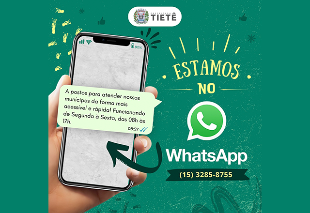 WHATSAPP DA PREFEITURA É O NOVO CANAL DE COMUNICAÇÃO DO CIDADÃO COM A ADMINISTRAÇÃO MUNICIPAL