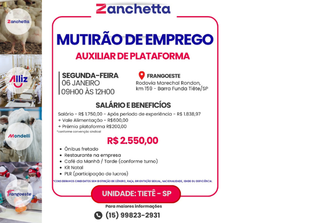 MUTIRÃO DE EMPREGO- ZANCHETA