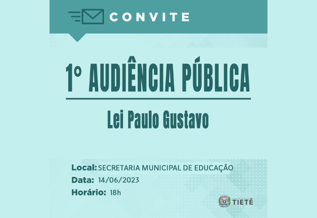 Secretaria de Cultura anuncia Audiência Pública para Implementação da Lei Paulo Gustavo