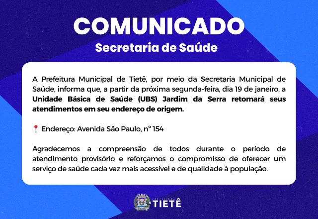 retorno UBS Jardim da Serra