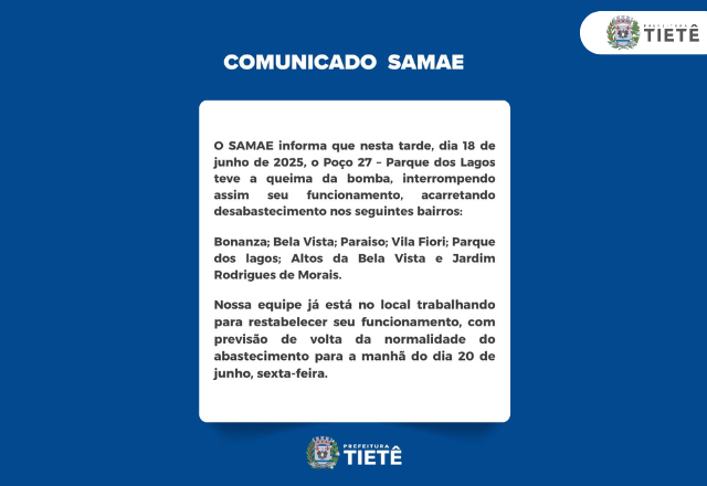 COMUNICADO SAMAE
