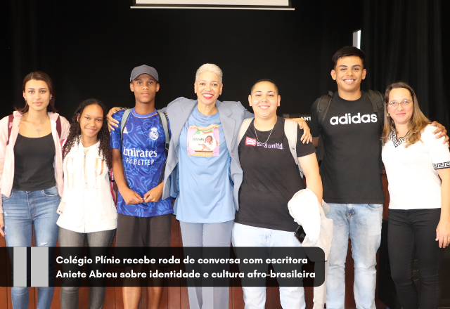 Colégio Plínio realiza roda de conversa com a escritora Aniete Abreu sobre cultura, identidade e combate ao racismo