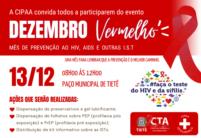 DEZEMBRO VERMELHO: PREVENIR É UM ATO DE AMOR
