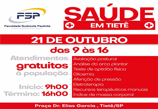 Praça Central recebe evento “Saúde em Tietê”