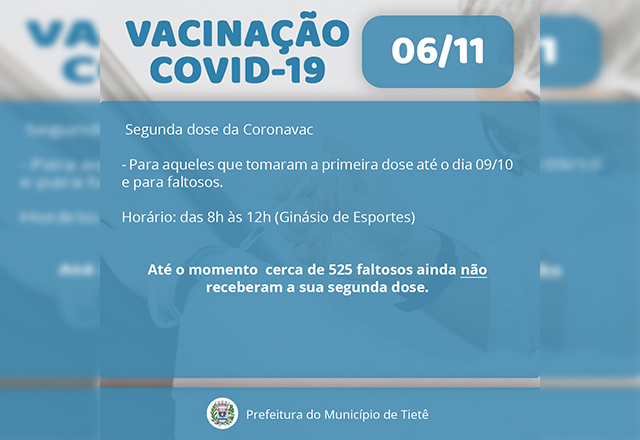 VACINAÇÃO CONTRA A COVID- 19 (06/11)